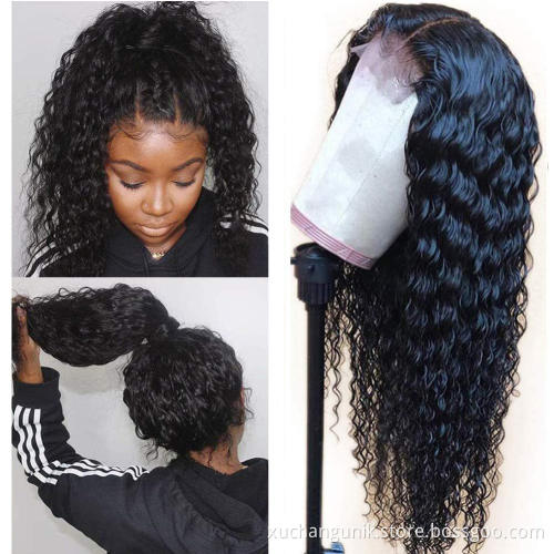 Uniky Wholesale 100% Original Virgin Peruvian Water Wave Human Hair 13*4 Lace Front Wig